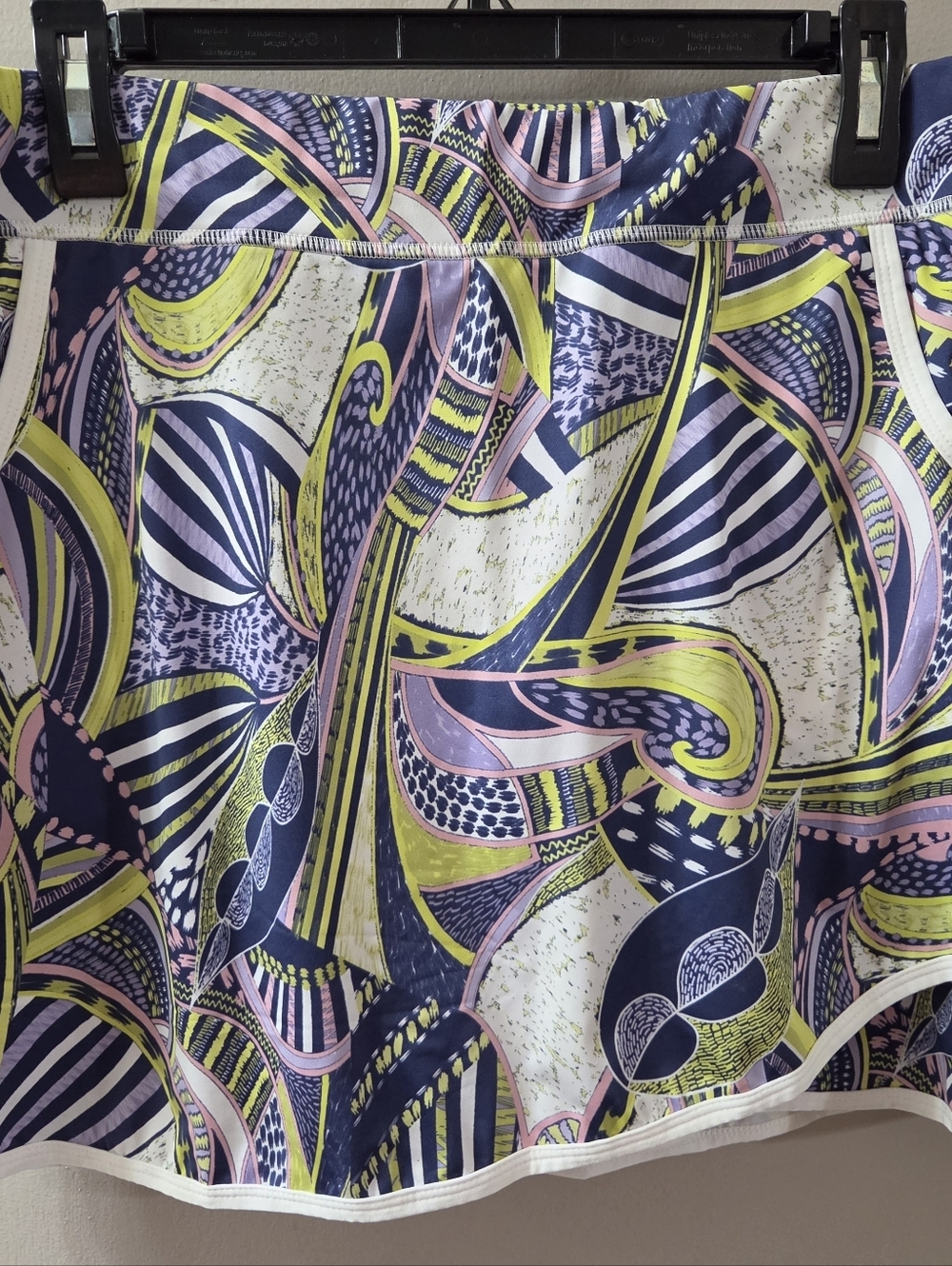 Sofibella Women’s Printed A-Line Skort in Navy, Yellow & Pink. Sz L - Picture 9 of 9